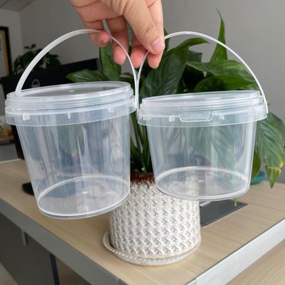 Impresión de pantalla de seda/transferencia de calor/bucket de plástico transparente 1L-5L con tapa