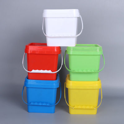 2L/4L/5L/8L/10L/15L/18L Contenedor de PP Cubo de plástico de 5 galones Cubo cuadrado con tapa
