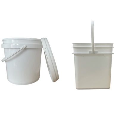 2L/4L/5L/8L/10L/15L/18L Contenedor de PP Cubo de plástico de 5 galones Cubo cuadrado con tapa