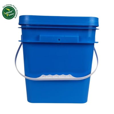 Cubo de plástico de 5 galones cuadrados duradero con accesorios baldes tapa y mango