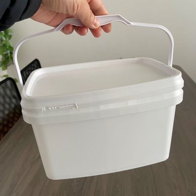 Personalizar 3L 5L fácil de abrir cubo rectangular cubo de plástico con tapa y mango