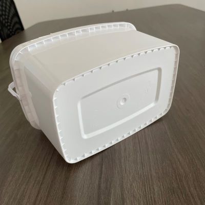 Personalizar 3L 5L fácil de abrir cubo rectangular cubo de plástico con tapa y mango