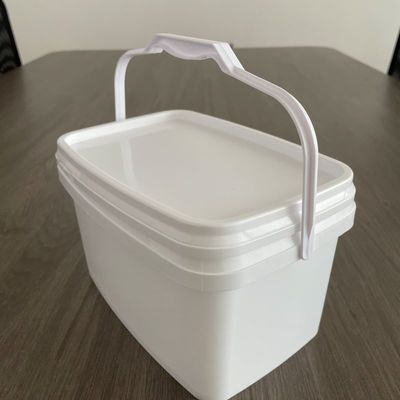 Personalizar 3L 5L fácil de abrir cubo rectangular cubo de plástico con tapa y mango