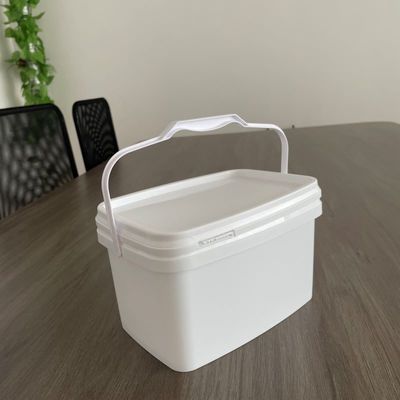 Personalizar 3L 5L fácil de abrir cubo rectangular cubo de plástico con tapa y mango