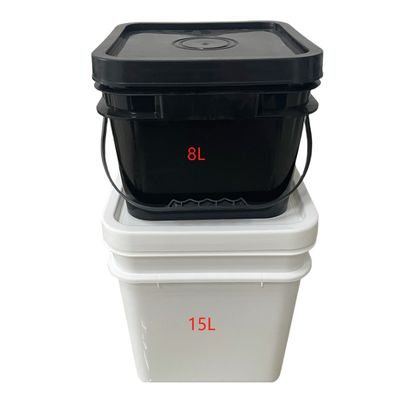 Cubo de plástico cuadrado 1L/2L/3L/4L/5L Cubo de plástico rectangular con tapa