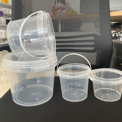 Certificado GAP/ISO/FDA 300ml-5L Solución de mantequilla de maní clara a medida Embalaje de alimentos Contenedor de balde con tapa