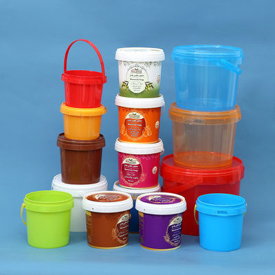 Certificado GAP/ISO/FDA 300ml-5L Solución de mantequilla de maní clara a medida Embalaje de alimentos Contenedor de balde con tapa