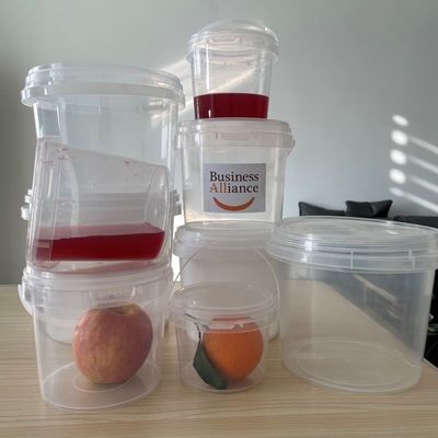 Reciclado Contenedor de embalaje redondo transparente personalizado con tapa