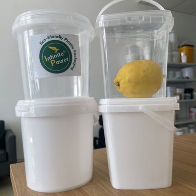 Reciclado Contenedor de embalaje redondo transparente personalizado con tapa