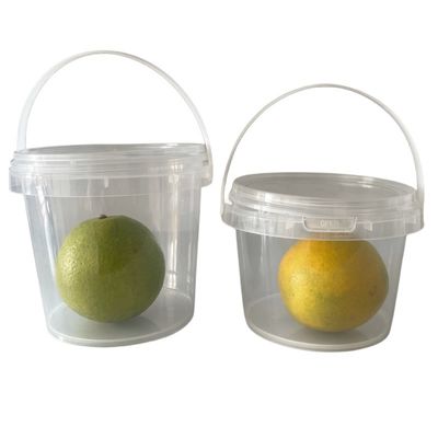 200ml 300ml 500ml 750ml 1L cubo de plástico con tapa y manija Impresión de transferencia de calor