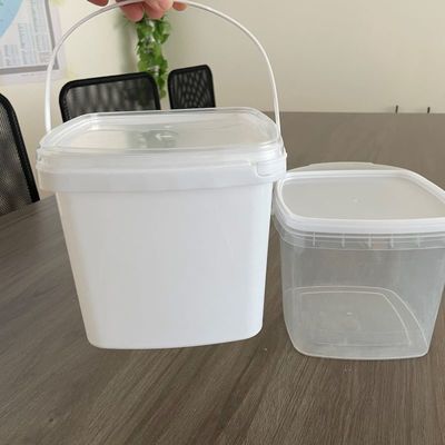 GAP/ISO/FDA Certificado Cubo de plástico cuadrado en 500 ml 1L 2L 3L 4L 5L Tamaños para bocadillos