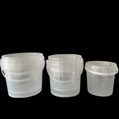 Contenedor de plástico transparente de 1000 ml con pantalla de seda e impresión de transferencia de calor