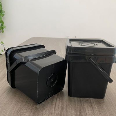 Cubo de plástico cuadrado de 5L personalizable y reciclable para envases de semillas