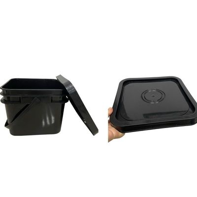 Reciclar 5L 6L 8L 10L HDPE plástico cubo cuadrado con logotipo de impresión personalizado y diseño