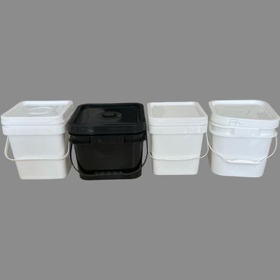 Reciclar 5L 6L 8L 10L HDPE plástico cubo cuadrado con logotipo de impresión personalizado y diseño