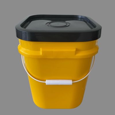 Cubo de plástico cuadrado de 25L con pantalla de seda/transferencia de calor/impresión IML