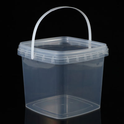 Cuadrado 2L 3L 5L 8L 10L Cubo de plástico transparente con tapa fácil de abrir y cerrar Personalizar redondo