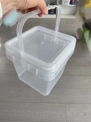 Cuadrado 2L 3L 5L 8L 10L Cubo de plástico transparente con tapa fácil de abrir y cerrar Personalizar redondo