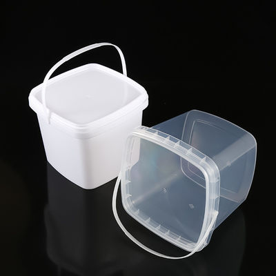 Cuadrado 2L 3L 5L 8L 10L Cubo de plástico transparente con tapa fácil de abrir y cerrar Personalizar redondo