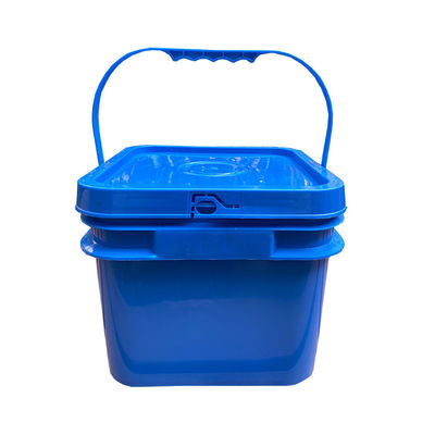 Cuadrado HDPE 4L 5L 8L cubo de plástico cubo de plástico cuadrado con tapa y mango