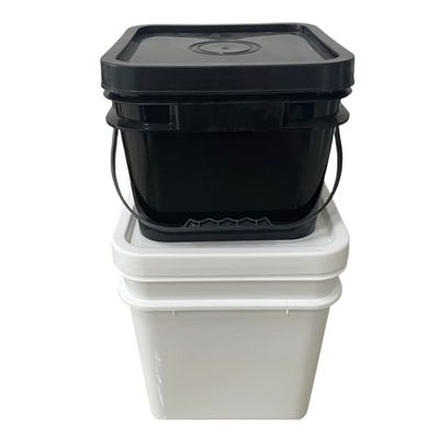 Cuadrado HDPE 4L 5L 8L cubo de plástico cubo de plástico cuadrado con tapa y mango
