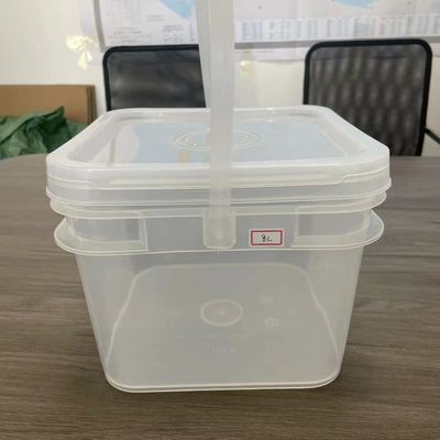 Cuadrado HDPE 4L 5L 8L cubo de plástico cubo de plástico cuadrado con tapa y mango