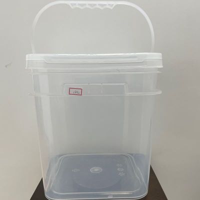 Cuadrado HDPE 4L 5L 8L cubo de plástico cubo de plástico cuadrado con tapa y mango