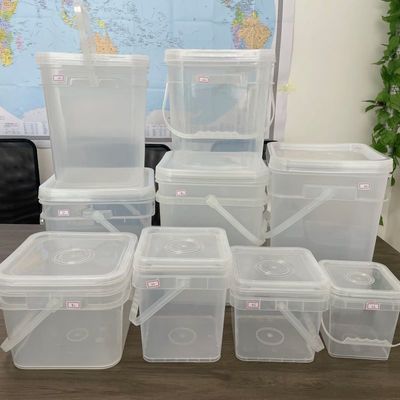 Balde de plástico cuadrado de 2 galones con capacidad de 8 litros y certificación GAP/ISO/FDA