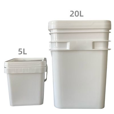 Balde cuadrado azul de 20 kg con tapa y mango Solución de almacenamiento de granos de café que ahorra espacio
