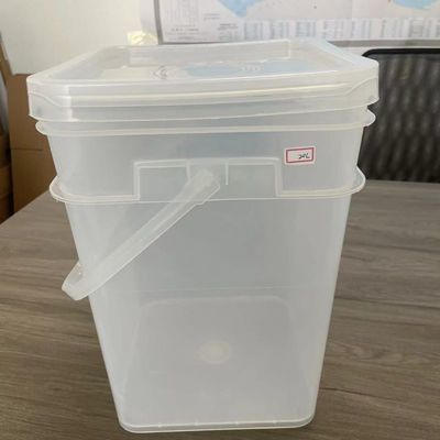 Balde cuadrado azul de 20 kg con tapa y mango Solución de almacenamiento de granos de café que ahorra espacio