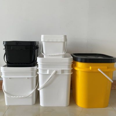 Balde cuadrado azul de 20 kg con tapa y mango Solución de almacenamiento de granos de café que ahorra espacio