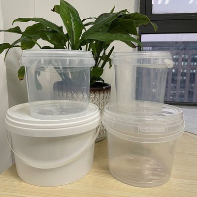 Contenedor de almacenamiento de alimentos impreso personalizable Cubo de plástico con mango