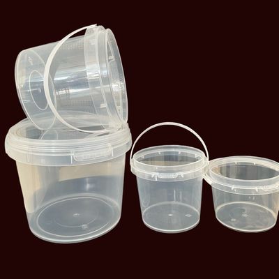 Cubo de plástico transparente de 4L con tapa para almacenar herramientas prácticas y versátiles