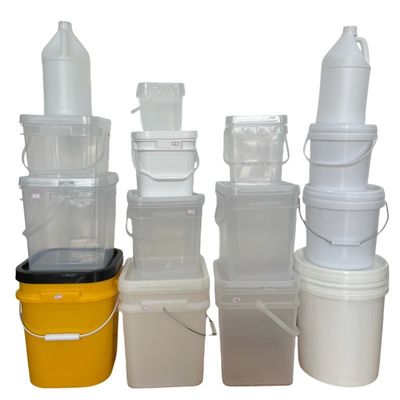 1 galón de cubo cuadrado con botella y cubo de plástico Impresión personalizada transferencia de calor IML