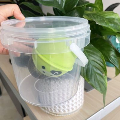 Personalizar 300ml 500ml 750ml redondo 1L de plástico transparente cubo de balde con tamaño personalizable