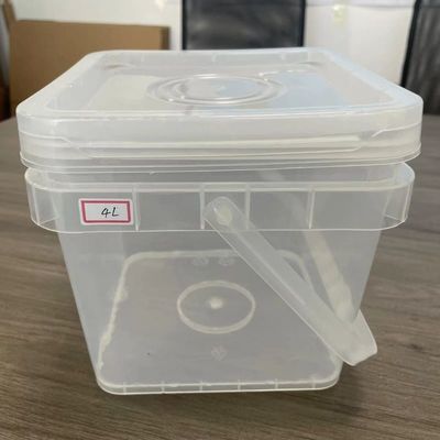 Cubo industrial de plástico cuadrado de 4L con cubo de plástico de 1 galón impreso Impresión IML