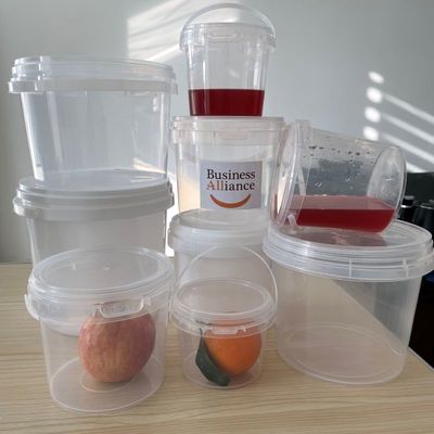 Contenedor de plástico transparente de 1L con tapa hermética para almacenamiento y organización personalizados