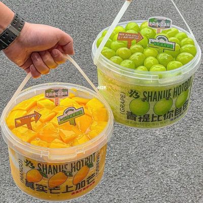 Logotipo impreso a medida Balde de 32 oz 85 oz Bebida de palomitas de maíz Botella de maní con accesorios