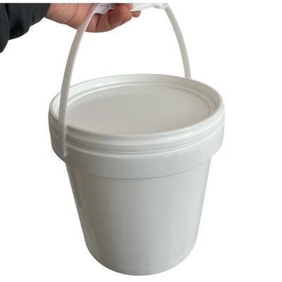 1L 2L 3L 4L 5L Cubo de plástico redondo blanco con tapa personalizable y duradero
