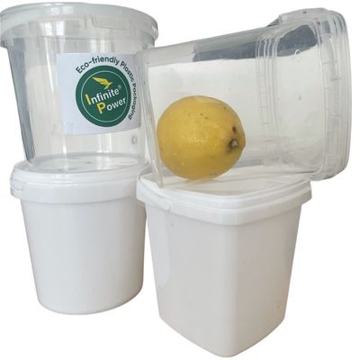 1L 2L 3L 4L 5L Cubo de plástico redondo blanco con tapa personalizable y duradero