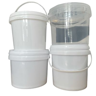 1L 2L 3L 4L 5L Cubo de plástico redondo blanco con tapa personalizable y duradero