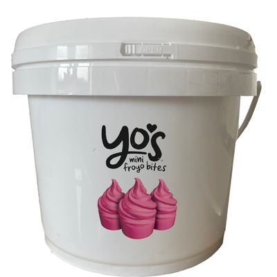 1L 2L 3L 4L 5L Cubo de plástico redondo blanco con tapa personalizable y duradero