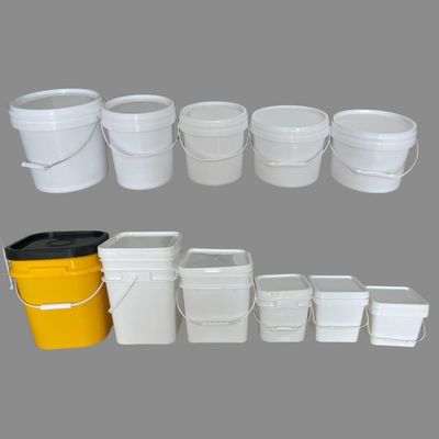 Cubo de plástico redondo 1L-25L personalizado con impresión IML e impresión de transferencia de calor