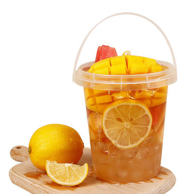 8oz 12oz 24oz 32oz fruta yogur leche té para llevar cubo de plástico con tapa y moderno