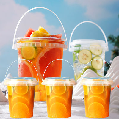 8oz 12oz 24oz 32oz fruta yogur leche té para llevar cubo de plástico con tapa y moderno