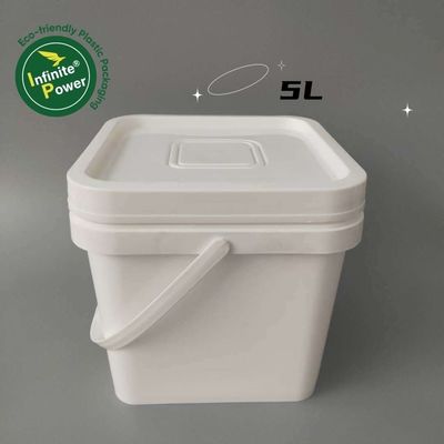 Cubo de plástico impreso IML industrial cuadrado transparente o blanco para contenedores de piensos para animales
