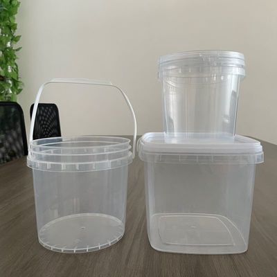 Contenedor de embalaje de alimentos de alto crédito 1L cubo de plástico redondo con tapa resistente a productos químicos
