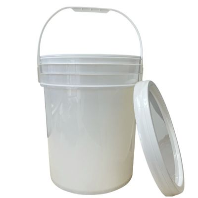 Cubo de plástico redondo de 300 ml-15 L con tapa y manija Contenedor blanco
