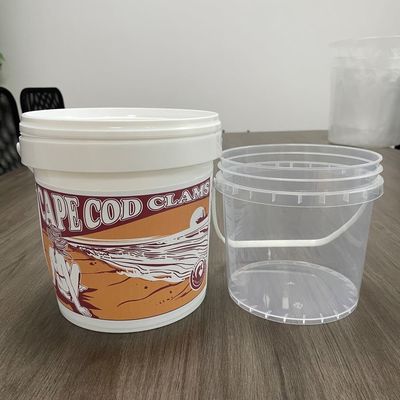 Personalizar el cubo de plástico de pintura de plástico transparente para aplicaciones de grado de alimentos