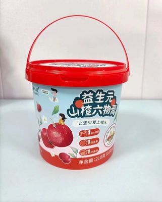 Suministro de cubos industriales de 500 ml de plástico blanco o transparente con tapa y mango